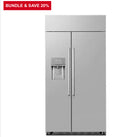 Dacor DRS425300SR
42 Inch Smart Built-In Side-by-Side Refrigerator with 24 Cu. Ft. Total Capacity, External Water & Ice Dispenser, Temperature Controlled Drawers, Metal Cooling™ (Stainless Steel Back Wall), LED Lighting, Power Cool, Power Freeze, Sabbath