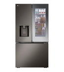 LG - 25.5 Cu. Ft. French Door-in-Door Counter-Depth Smart Refrigerator with Mirror InstaView - Black Stainless Steel LRYXC2606D