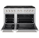 ZLINE 48 in. 6.7 cu. ft. Double Oven Gas Range in Stainless Steel with 8 Brass Burners (SGR-BR-48)