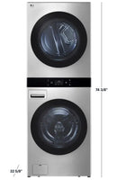 LG - STUDIO 5.0 Cu. Ft. HE Smart Front Load Washer and 7.4 Cu. Ft. Electric Dryer WashTower with Steam and TurboWash 360 - Noble Steel
Model:SWWE50N3