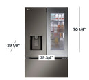 LG - 25.5 Cu. Ft. French Door-in-Door Counter-Depth Smart Refrigerator with Mirror InstaView - Black Stainless Steel LRYXC2606D