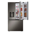 LG - 25.5 Cu. Ft. French Door-in-Door Counter-Depth Smart Refrigerator with Mirror InstaView - Black Stainless Steel LRYXC2606D