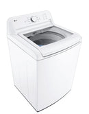 LG - 4.3 Cu. Ft. High-Efficiency Top Load Washer with SlamProof Glass Lid and 7.3 Cu. Ft. Electric Dryer with Sensor Dry - White WT6100CW . DLE6100W