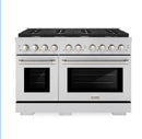 ZLINE 48 in. 6.7 cu. ft. Double Oven Gas Range in Stainless Steel with 8 Brass Burners (SGR-BR-48)