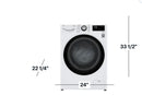 LG - 2.4 Cu. Ft. High-Efficiency Smart Front Load Washer and Electric Dryer Combo with Steam and Sensor Dry WM3555HVA , WM3555HWA
