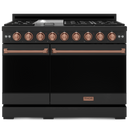 Gordon Ramsay by THOR Kitchen 48" 6.8 cu. ft. Professional Natural Gas Range in Matte Black with Rose Gold Accents, RSG48EB-RSG