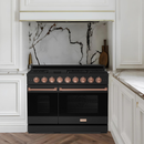 Gordon Ramsay by THOR Kitchen 48" 6.8 cu. ft. Professional Natural Gas Range in Matte Black with Rose Gold Accents, RSG48EB-RSG
