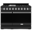 Gordon Ramsay by THOR Kitchen 48" 6.8 cu. ft. Professional Natural Gas Range in Matte Black with Stainless Steel Accents, RSG48EB-SS