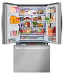 LG - 25.5 Cu. Ft. French Door Counter-Depth Smart Refrigerator with InstaView - Stainless steel LRFOC2606S