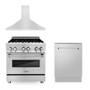 ZLINE 30 in. Kitchen Package with Stainless Steel Dual Fuel Range, Convertible Vent Range Hood and Dishwasher (3KP-RARH30-DW)