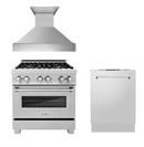ZLINE 36 in. Kitchen Package with DuraSnow¬ Stainless Dual Fuel Range, Ducted Vent Range Hood and Dishwasher (3KP-RASRH36-DW)