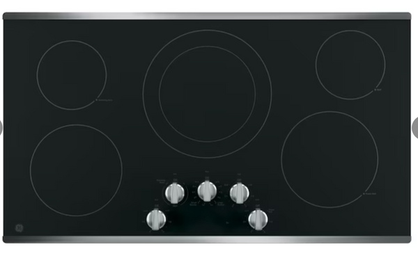 GE 36-in 5 Elements Smooth Surface (Radiant) Stainless Steel Electric Cooktop