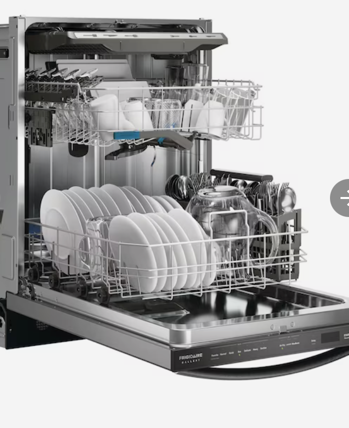 Frigidaire Gallery Stainless Steel Tub Top Control 24 in Built In Dishwasher With Third Rack Fingerprint Resistant Stainless Steel ENERGY STAR 47 dBA