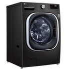 LG - 5.0 Cu. Ft. High-Efficiency Stackable Smart Front Load Washer with Steam and Built-In Intelligence - Black Steel