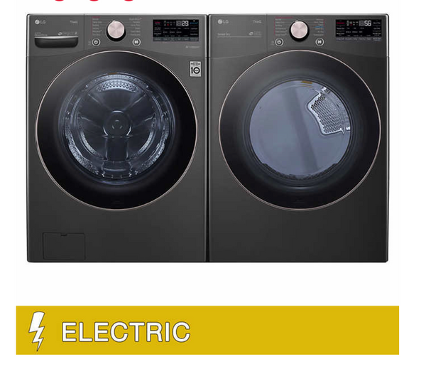 LG 4.5 cu. ft. Front Load Washer with TurboWash 360° and 7.4 cu. ft. ELECTRIC Dryer with TurboSteam and Built-In Intelligence