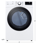 LG - 7.4 Cu. Ft. Stackable Smart Electric Dryer with Built-In Intelligence - White
