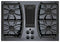 GE - Profile Series 30" Built-In Gas Cooktop - Black on Black