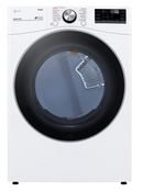 LG 7.4 cu. ft. Ultra Large Capacity White Smart Electric Vented Dryer with Sensor Dry, TurboSteam & Wi-Fi Enabled DLEX4200W