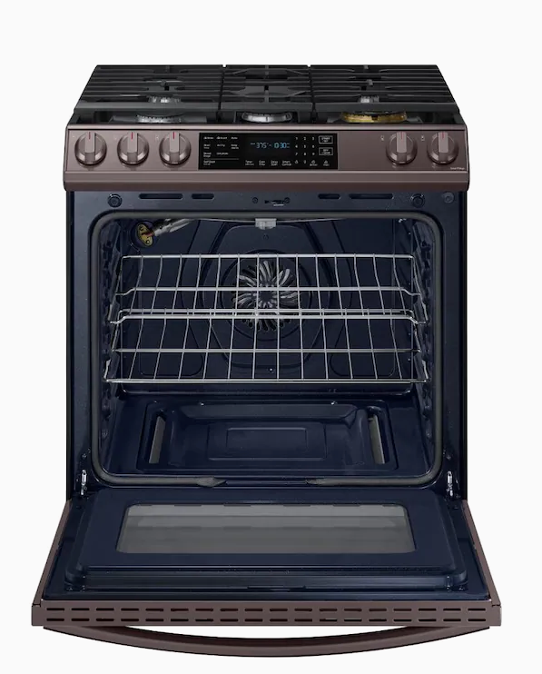 Samsung 30-in 5 Burners 6-cu ft Self-Cleaning Air Fry Convection