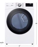 LG - 7.4 Cu. Ft. Stackable Smart Gas Dryer with Steam and Built In Intelligence - White DLGX4201W / DLGX4201B