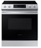 Samsung - 6.3 cu. ft. Front Control Slide-in Electric Range with Convection & Wi-Fi, Fingerprint Resistant - Stainless steel
