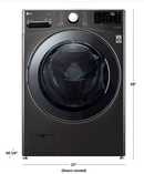 LG - 4.5 Cu. Ft. High-Efficiency Smart Front-Load Washer and Electric Dryer Combo with Steam and TurboWash Technology - Black steel