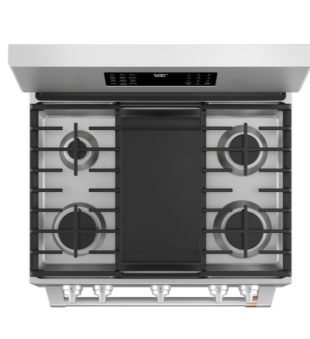 GE 30-in 5 Burners 5.6-cu ft Self-Cleaning Air Fry Convection Oven Slide-in  Smart Natural Gas Range (Stainless Steel) in the Single Oven Gas Ranges  department at