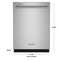 KitchenAid - 24" Top Control Built-In Dishwasher with Stainless Steel Tub, PrintShield Finish, 3rd Rack, 39 dBA - Stainless Steel with PrintShield Finish