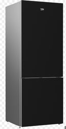 BEKO 27" Freezer Bottom Black Glass Refrigerator with Auto Ice Maker
