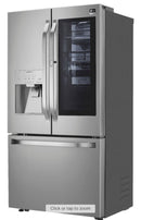 LG - STUDIO 23.5 Cu. Ft. French InstaView Door-in-Door Counter-Depth Refrigerator with Craft Ice - Stainless steel