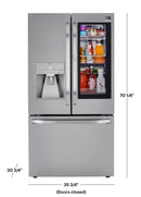 LG - STUDIO 23.5 Cu. Ft. French InstaView Door-in-Door Counter-Depth Refrigerator with Craft Ice - Stainless steel