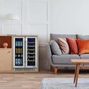 NewAir 24 In. 20 Bottle and 60 Can Dual Zone Wine and Beverage Cooler, NWB080SS00
