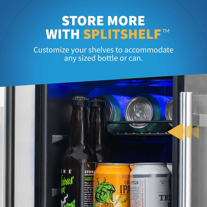 NewAir 24 In. 20 Bottle and 60 Can Dual Zone Wine and Beverage Cooler, NWB080SS00