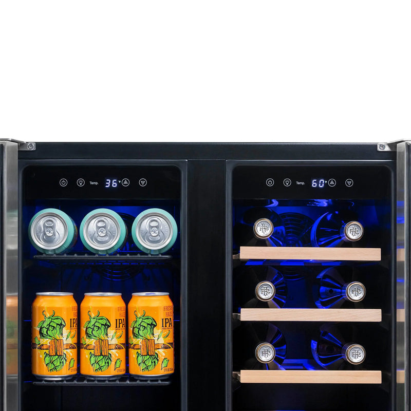 NewAir 24 In. 20 Bottle and 60 Can Dual Zone Wine and Beverage Cooler, NWB080SS00