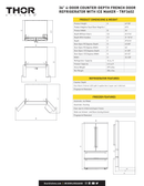 THOR Kitchen Professional 36 In. Counter Depth 22.5 cu. ft. Refrigerator Stainless Steel, TRF3602