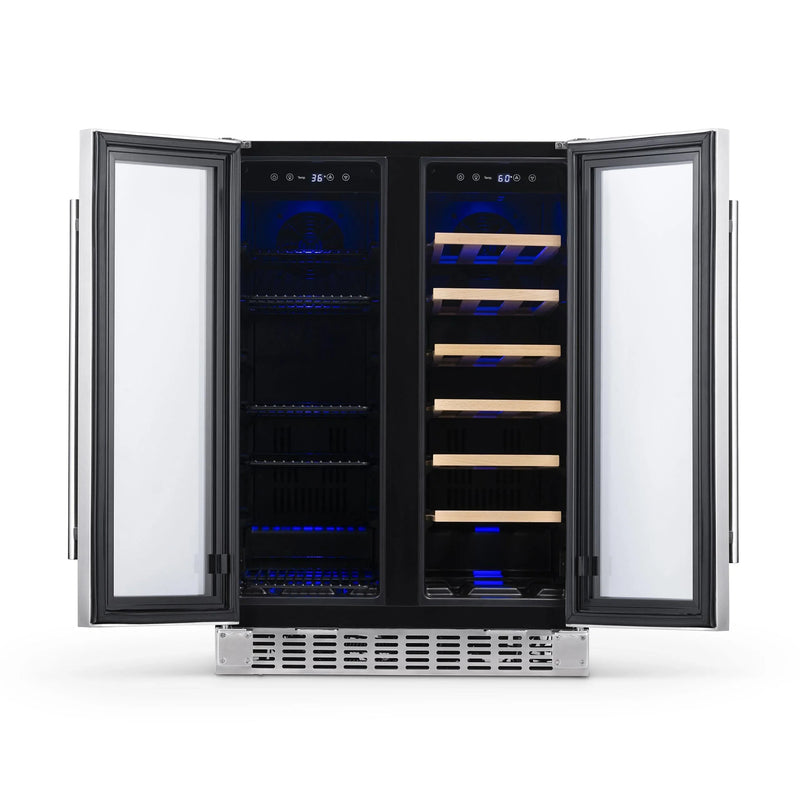 NewAir 24 In. 20 Bottle and 60 Can Dual Zone Wine and Beverage Cooler, NWB080SS00