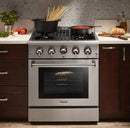 THOR Kitchen 30 in. Natural Gas Burner/Electric Oven Range in Stainless Steel, HRD3088U