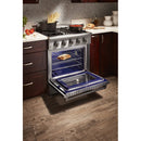 THOR Kitchen 30 in. Natural Gas Burner/Electric Oven Range in Stainless Steel, HRD3088U