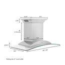 ZLINE 30" CrownSound Ducted Vent Wall Mount Range Hood in Stainless Steel with Built-in Bluetooth Speakers, KNCRN-BT-30