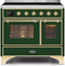 ILVE Majestic II 40" Induction Range with Element Stove and Electric Oven in Emerald Green with Brass Trim, UMDI10NS3EGG