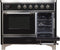 ILVE Majestic II 40" Induction Range with Element Stove and Electric Oven in Glossy Black with Chrome Trim, UMDI10NS3BKC