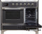 ILVE Majestic II 40" Induction Range with Element Stove and Electric Oven in Matte Graphite with Chrome Trim, UMDI10NS3MGC