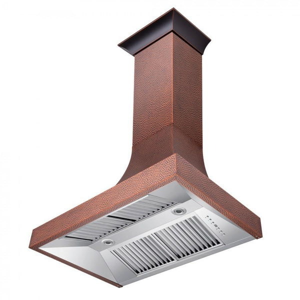 ZLINE 30 in. Designer Series Hand-Hammered Copper Finish Wall Range Hood, 8632H-30