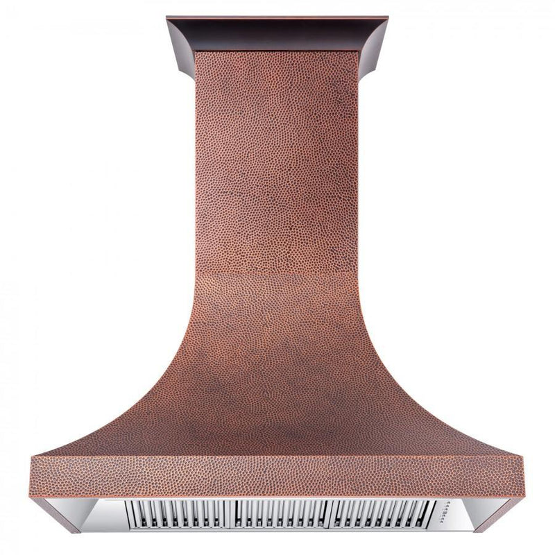 ZLINE 48 in. Designer Series Hand-Hammered Copper Finish Wall Range Hood, 8632H-48