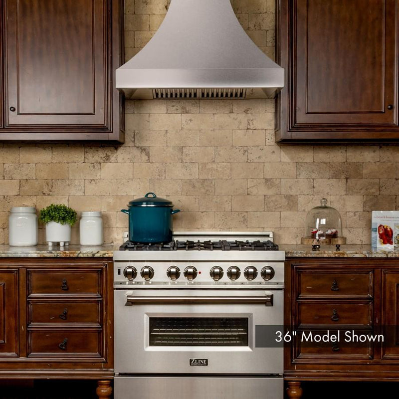 ZLINE 48 in. Designer Series DuraSnow® Stainless Finish Indoor Wall Range Hood, 8632S-48