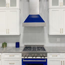 ZLINE 30 in. Ducted DuraSnow® Stainless Steel Range Hood with Blue Gloss Shell, 8654BG-30