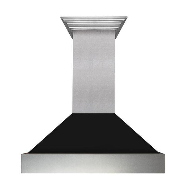 ZLINE 30 in. Ducted DuraSnow® Stainless Steel Range Hood with Black Matte Shell, 8654BLM-30