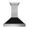 ZLINE 30 in. Ducted DuraSnow® Stainless Steel Range Hood with Black Matte Shell, 8654BLM-30