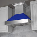 ZLINE 48 in. Ducted DuraSnow® Stainless Steel Range Hood with Blue Matte Shell, 8654BM-48