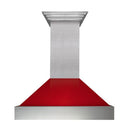 ZLINE 30 in. Ducted DuraSnow® Stainless Steel Range Hood with Red Gloss Shell, 8654RG-30